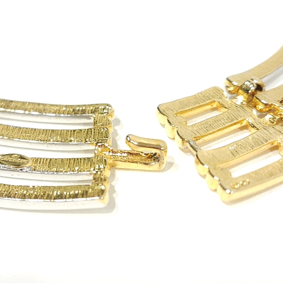 Vintage Givenchy Gold & Silver Two Tone Collar Necklace 14-inch - Picture 14 of 16